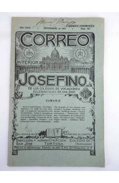 Cubierta de REVISTA CORREO INTERIOR JOSEFINO 367. COLEGIOS DE SAN JOSÉ. SEPTIEMBRE (Mosen Sol) Colegio de San José 1927