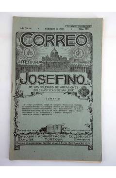 Cubierta de REVISTA CORREO INTERIOR JOSEFINO 372. COLEGIOS DE SAN JOSÉ. FEBRERO (Mosen Sol) Colegio de San José 1928