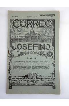 Cubierta de REVISTA CORREO INTERIOR JOSEFINO 373. COLEGIOS DE SAN JOSÉ. MARZO (Mosen Sol) Colegio de San José 1928