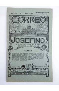 Cubierta de REVISTA CORREO INTERIOR JOSEFINO 376. COLEGIOS DE SAN JOSÉ. JUNIO (Mosen Sol) Colegio de San José 1928