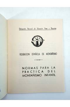 Contracubierta de FEDERACIÓN ESPAÑOLA DE MONTAÑISMO FEM. NORMAS PARA LA PRÁCTICA DEL MONTAÑISMO INFANTIL 1973 (Vvaa) 197