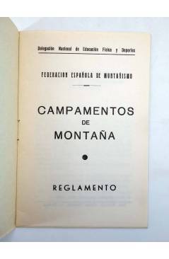 Muestra 1 de FEDERACIÓN ESPAÑOLA DE MONTAÑISMO FEM. CAMPAMENTOS DE MONTAÑA. REGLAMENTO 1966 (Vvaa) 1966