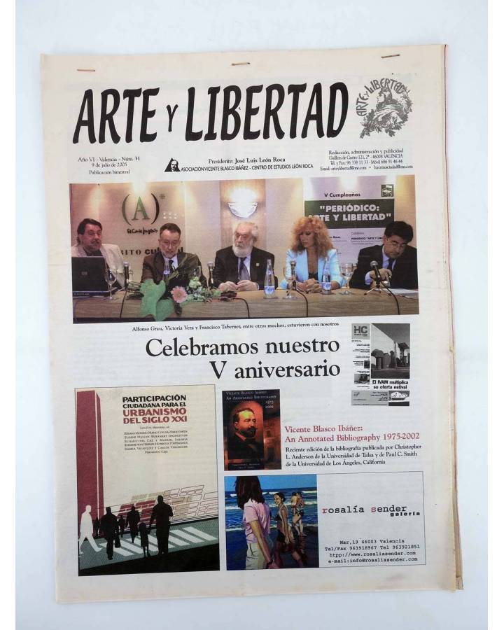 Cubierta de REVISTA PERIÓDICO ARTE Y LIBERTAD. LOTE DE 34 NÚMEROS (No Acreditado) León Roca 2001