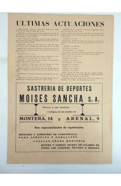 Contracubierta de PROGRAMA OFICIAL DE LAS CARRERAS DE CABALLOS DÍPTICO. 6 DE JULIO  1941 (No Acreditado) No acreditada 1