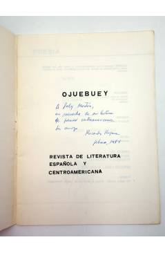 Contracubierta de OJUEBUEY 1362 A 1400. REVISTA DE POESÍA NARRATIVA Y CRÍTICA ESPAÑOLA Y CENTROAMERICANA (Vvaa) Ojuebuey