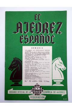 Cubierta de REVISTA EL AJEDREZ ESPAÑOL 32. FEDA 1958