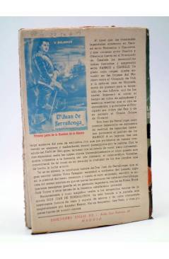Contracubierta de LA BANDERA DE LA MUERTE. SEGUNDA PARTE DE DON JUAN DE SERRALLONGA (V. Balaguer) Tesoro 1949