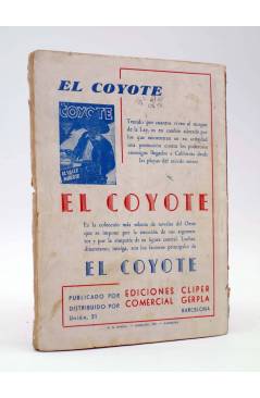 Contracubierta de EL COYOTE 22. Al servicio del Coyote (José Malloquí) Cliper 1945