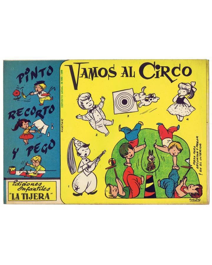 Cubierta de PINTO RECORTO Y PEGO 2. VAMOS AL CIRCO (Sabatés) La Tijera 1958