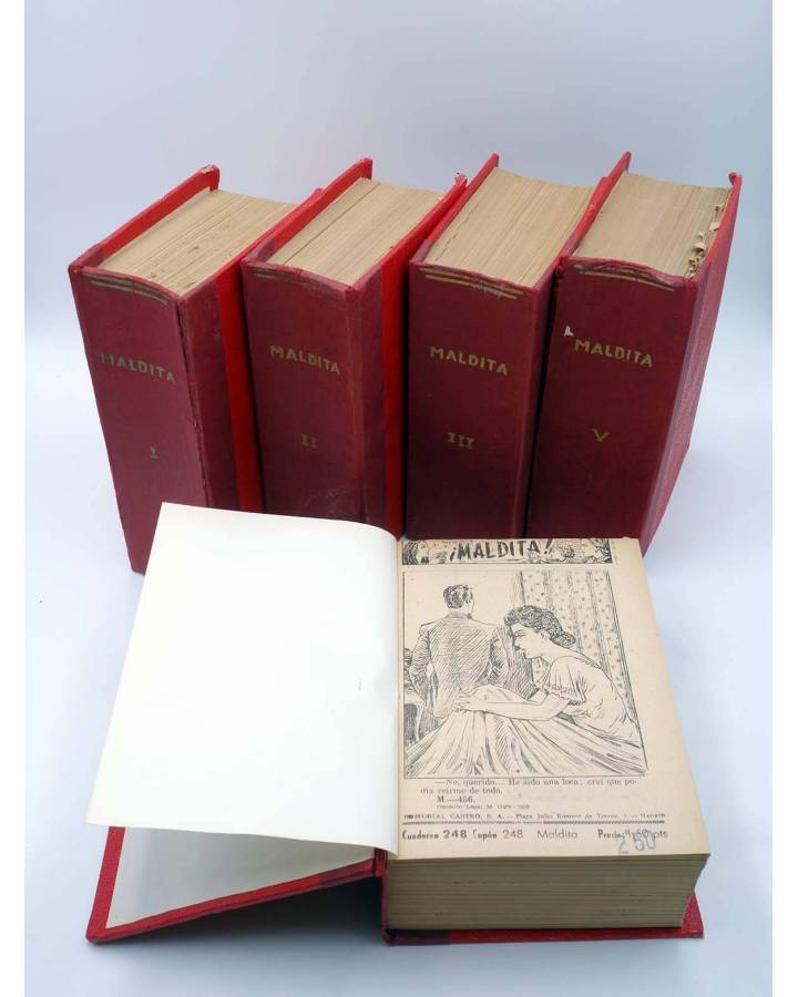 Cubierta de MALDITA FOLLETÍN COMPLETO EN 5 TOMOS. 5896 págs (Luís Del Val) Castro 1930