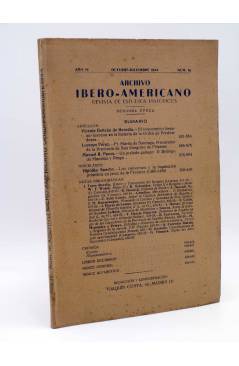Cubierta de ARCHIVO IBERO AMERICANO REVISTA DE ESTUDIOS HISTÓRICOS AÑO IV N.º 16 (No Acreditado) Archivo Íbero Americano