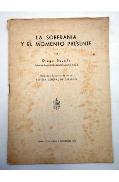 Contracubierta de LA SOBERANÍA Y EL MOMENTO PRESENTE (Diego Sevilla) Valencia 1945