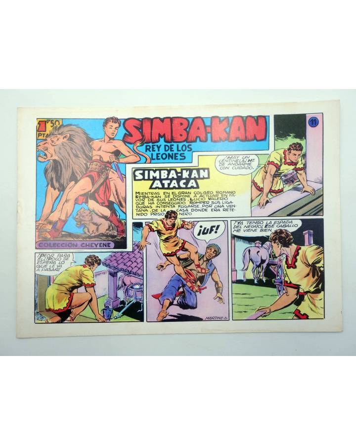 Cubierta de SIMBA KAN REY DE LOS LEONES 11. SIMBA KAN ATACA (Martínez Osete) Comic MAM 1985. FACSÍMIL