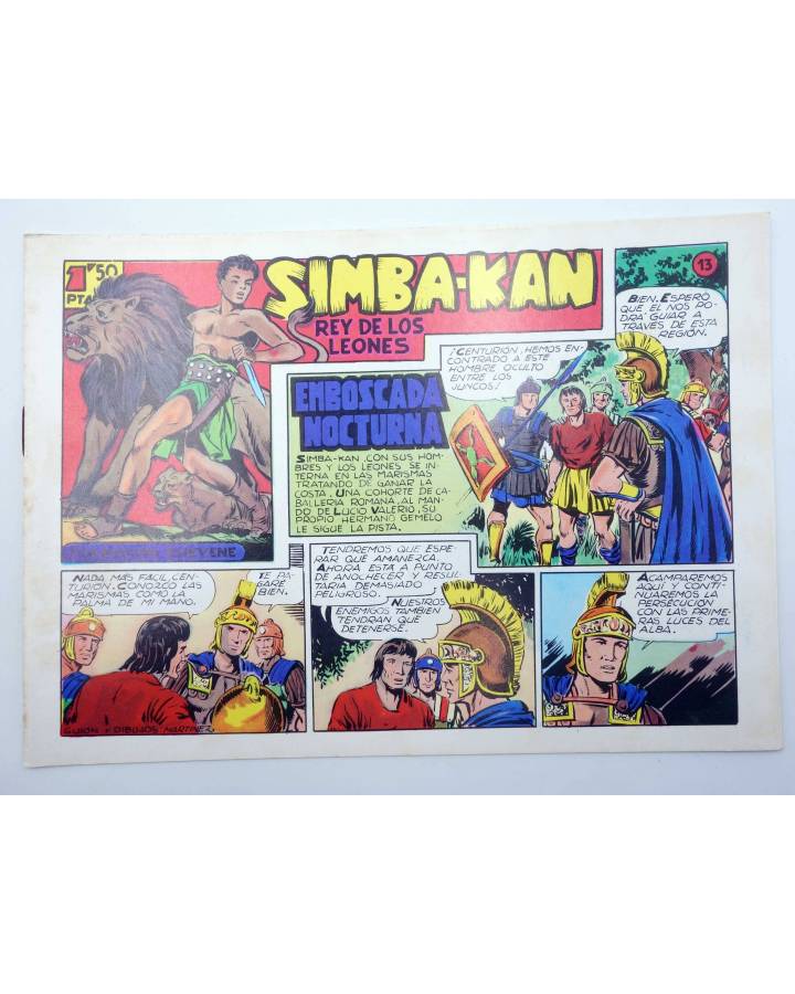 Cubierta de SIMBA KAN REY DE LOS LEONES 13. EMBOSCADA NOCTURNA (Martínez Osete) Comic MAM 1985. FACSÍMIL