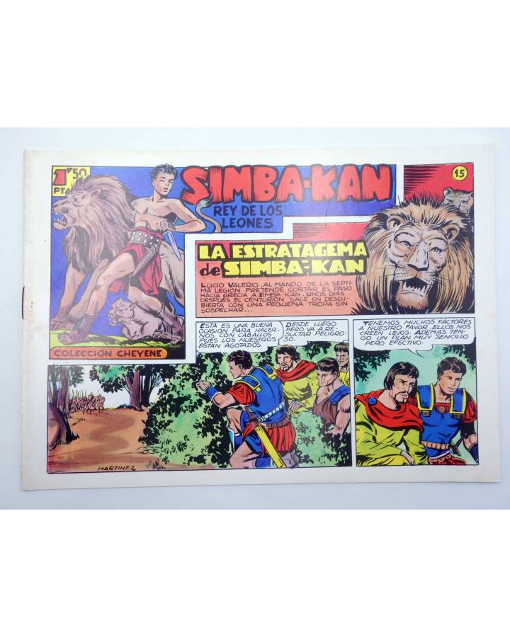 Cubierta de SIMBA KAN REY DE LOS LEONES 15. LA ESTRATAGEMA DE SIMBA KAN (Martínez Osete) Comic MAM 1985. FACSÍMIL