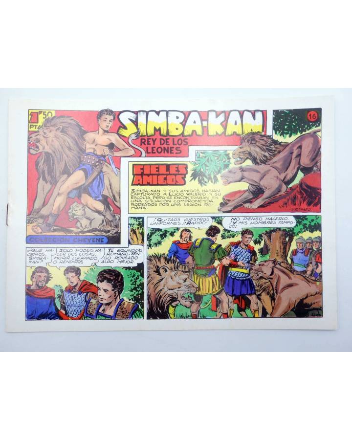 Cubierta de SIMBA KAN REY DE LOS LEONES 16. FIELES AMIGOS (Martínez Osete) Comic MAM 1985. FACSÍMIL