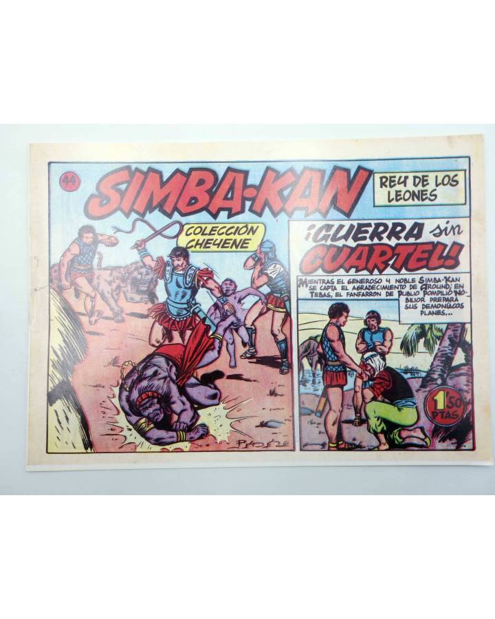 Cubierta de SIMBA KAN REY DE LOS LEONES 44. GUERRA SIN CUARTEL (Martínez Osete) Comic MAM 1985. FACSÍMIL