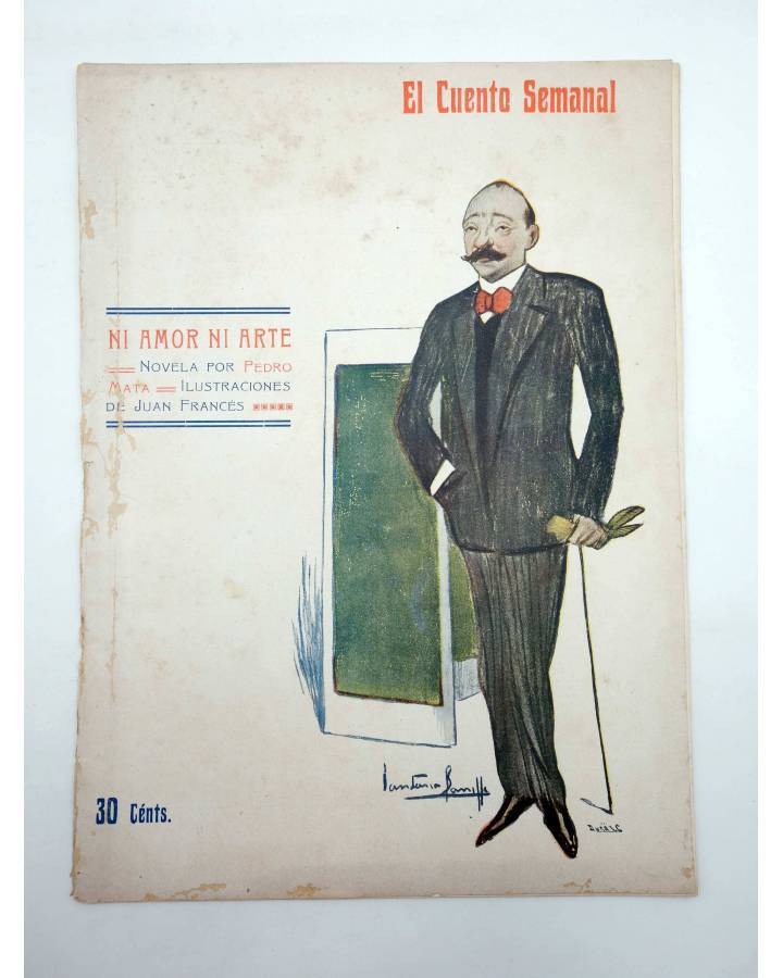 Cubierta de EL CUENTO SEMANAL 16. NI AMOR NI ARTE (Pedro Mata / Juan Francés) El Cuento Semanal 1907