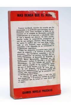 Contracubierta de COLECCIÓN EL BUHO 97. MÁS DENSA QUE EL AGUA (James Sandys) Gerpla 1959
