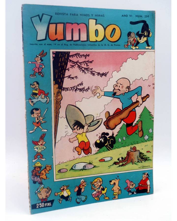 Cubierta de YUMBO 294. SEMANARIO INFANTIL (Vvaa) Cliper 1956