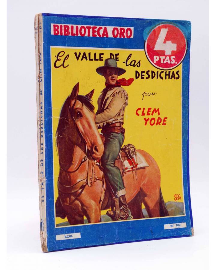 Cubierta de BIBLIOTECA ORO (2ª SERIE) 202. El valle de las desdichas (Clem Yore) Molino 1946