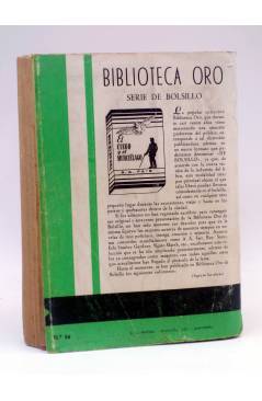 Contracubierta de SELECCIONES DE BIBLOTECA ORO 56. LA BARRERA (Rex Beach) Molino 1950