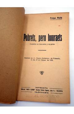 Muestra 1 de REENCUENTROS POBRETS PERO HONRAETS (Felipe Melià) Artes y Letras 1927
