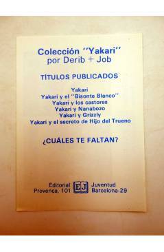 Contracubierta de YAKARI / Y EL BISONTE BLANCO. TARJETA PUBLICITARIA (Derib / Job) Juventud 1985