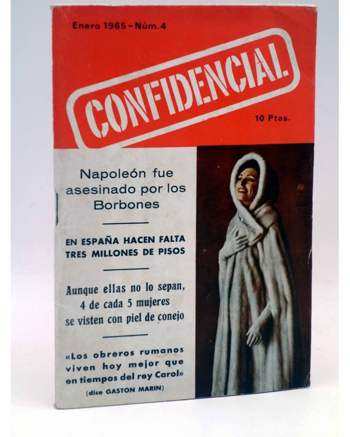 Cubierta de CONFIDENCIAL 4. REVISTA MENSUAL DE INFORMACIONES EXCLUSIVAS (Vvaa) No acreditada 1965
