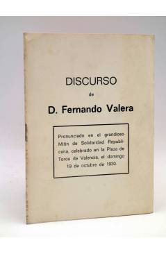 Cubierta de DISCURSO DE D. FERNANDO VALERA. MITIN DE SOLIDARIDAD REPUBLICANA 1930 (Fernando Valera) Serna 1978