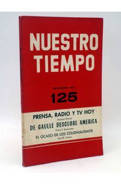 Cubierta de NUESTRO TIEMPO REVISTA DE CUESTIONES ACTUALES 125. PRENSA RADIO Y TV HOY (Vvaa) Estudio General de Navarra 1