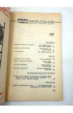Contracubierta de NUESTRO TIEMPO REVISTA DE CUESTIONES ACTUALES 129. RADICALISMO LUCHA SOCIAL ESPAÑOLA (Vvaa) 1965