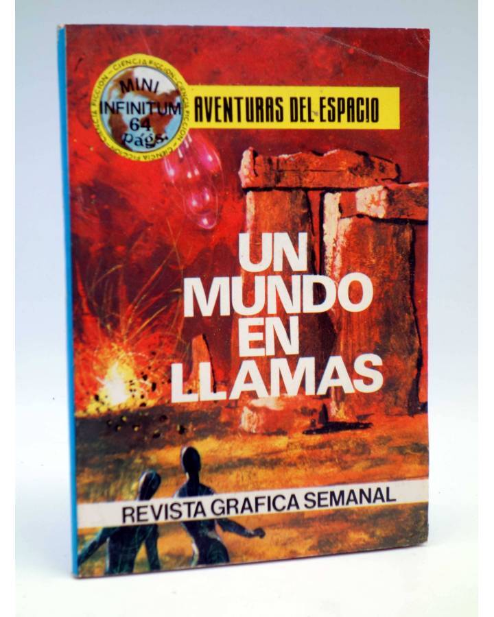 Cubierta de MINI INFINITUM AVENTURAS DEL ESPACIO 37. UN MUNDO EN LLAMAS. Producciones Editoriales 1981