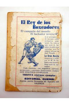 Contracubierta de LA GRAN NOVELA VIAJES Y AVENTURAS 54. EL REY DE LOS BOXEADORES 14 (José Moselli) Guerri 1931