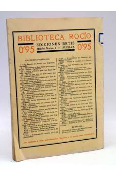 Contracubierta de BIBLIOTECA ROCÍO 47 XLVII. LEGADO DE AMOR (Margarita Levray) Betis Circa 1939