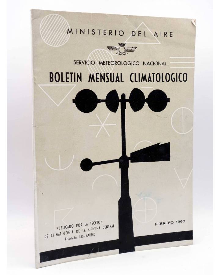 Cubierta de BOLETÍN MENSUAL CLIMATOLÓGICO SEL SERVICIO METEORÓGICO NACIONAL. MINISTERIO DEL AIRE. FEBRERO 1960