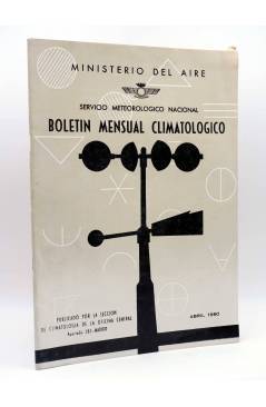 Cubierta de BOLETÍN MENSUAL CLIMATOLÓGICO SEL SERVICIO METEORÓGICO NACIONAL. MINISTERIO DEL AIRE. ABRIL 1960