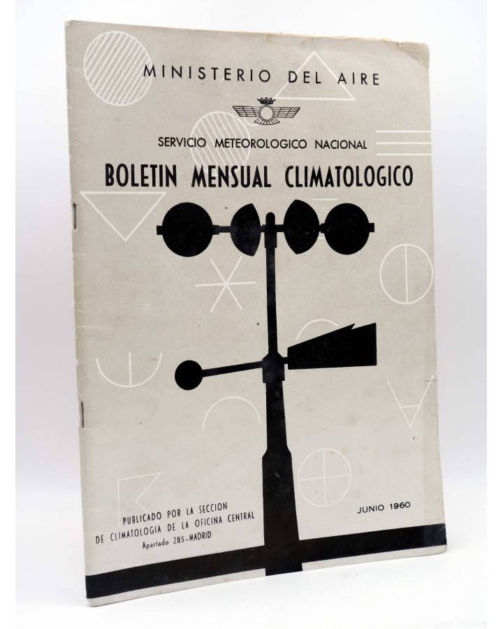 Cubierta de BOLETÍN MENSUAL CLIMATOLÓGICO SEL SERVICIO METEORÓGICO NACIONAL. MINISTERIO DEL AIRE. JUNIO 1960
