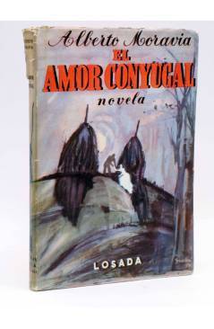 Cubierta de EL AMOR CONYUGAL Y OTROS CUENTOS (Alberto Moravia) Losada 1955