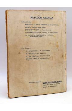 Contracubierta de COLECCIÓN AMARILLA 5. LA MÁXIMA DE TALLEYRAND (J.S. Fletcher) Maucci Circa 1940