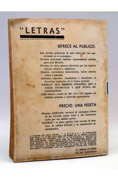 Contracubierta de LETRAS. REVISTA LITERARIA POPULAR 16. A LAS 5 EN PUNTO (Dr. Lázaro Evia) El Noticiero 1938