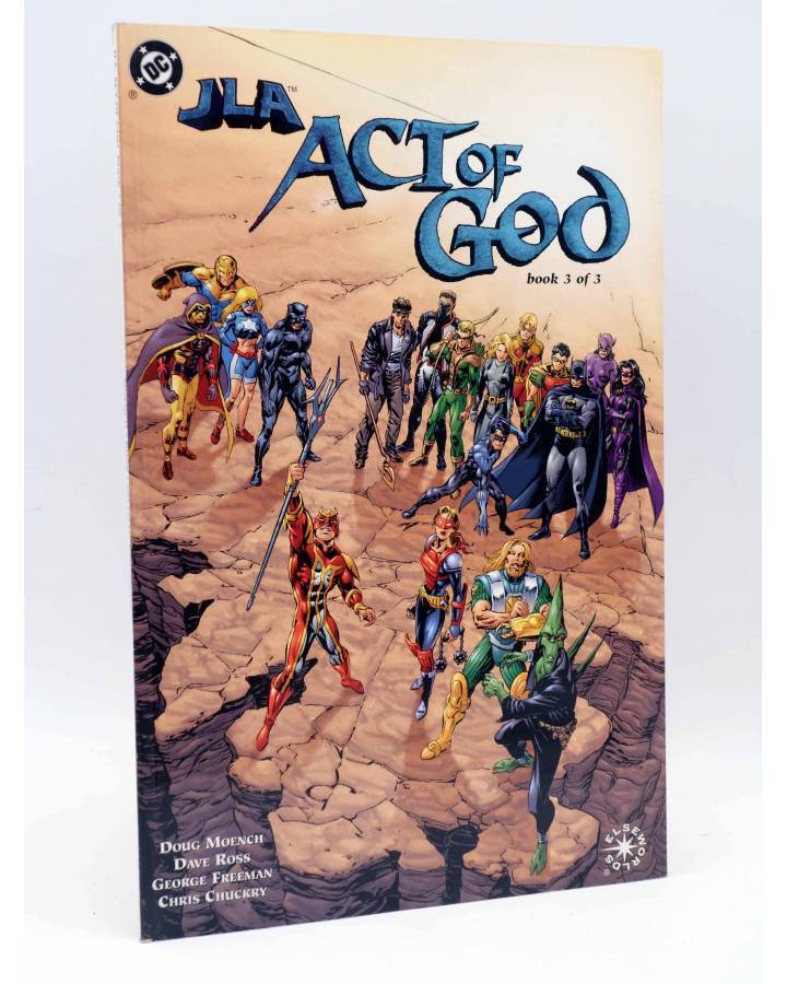 Cubierta de JLA: ACT OF GOD. BOOK 3 OF 3. ELSEWORLDS (Moench / Ross / Freeman) DC Comics 2001. Formato Prestigio. FN/VF