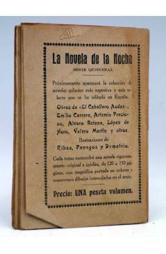 Contracubierta de LA NOVELA DE HOY 70. PAZ SUPREMA (Luís Araquistain / M. Ramos) Atlántida 1923