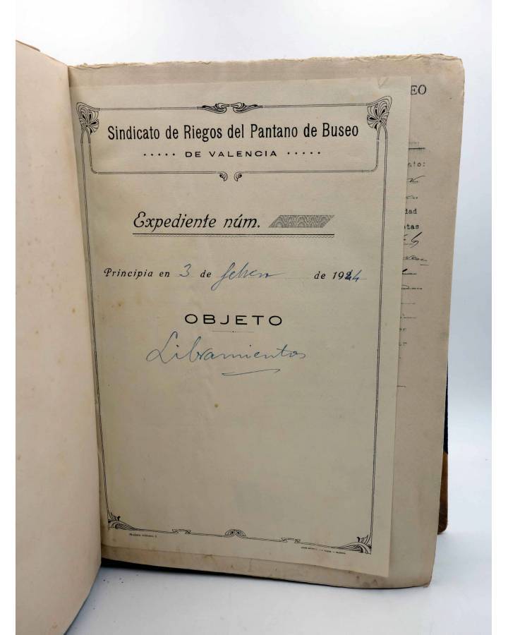 Cubierta de PANTANO DE BUSEO VALENCIA. LIBRO CON 430 DOCUMENTOS + EXTRAS. 1944-1948. Sindicato de Riegos del Pantano de 
