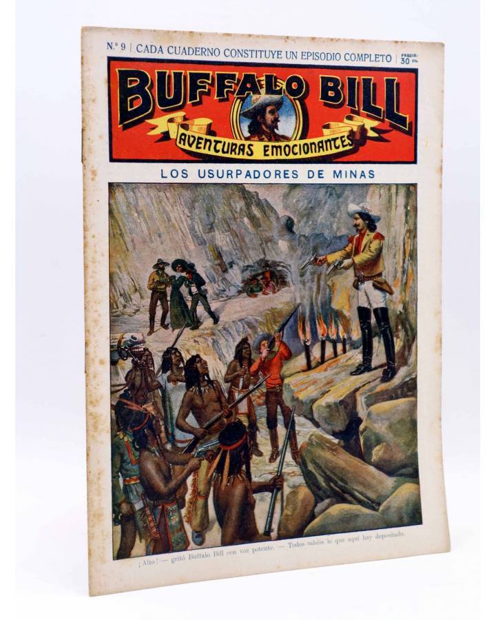 Cubierta de BUFFALO BILL. AVENTURA EMOCIONANTES 9. LOS USURPADORES DE MINAS. Sopena Circa 1900
