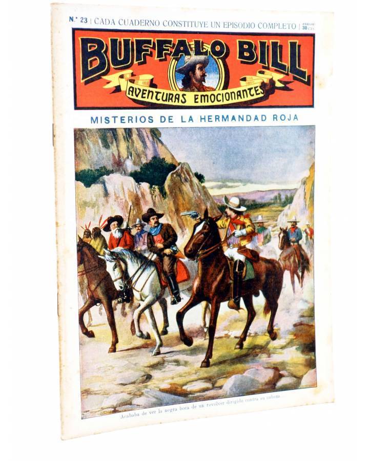 Cubierta de BUFFALO BILL. AVENTURA EMOCIONANTES 23. MISTERIOS DE LA HERMANDAD ROJA. Sopena Circa 1900