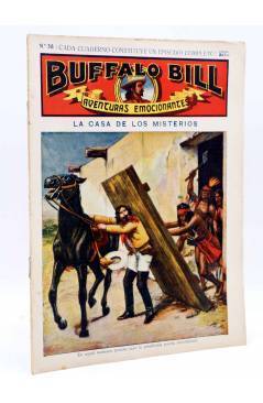 Cubierta de BUFFALO BILL. AVENTURA EMOCIONANTES 38. LA CASA DE LOS MISTERIOS. Sopena Circa 1900