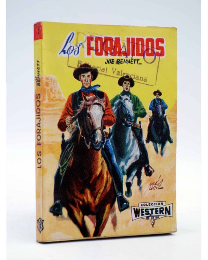 Cubierta de COLECCIÓN WESTERN 5. LOS FORAJIDOS (Joe Bennet) Valenciana 1961. Sello en cubierta
