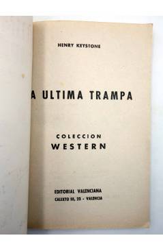 Muestra 1 de COLECCIÓN WESTERN 32. LA ÚLTIMA TRAMPA (Henry Keystoke) Valenciana 1962. Sello en cubierta