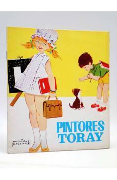 Cubierta de PINTORES TORAY SERIE M 17. NIÑA MALETIN NIÑO Y GATO (María Pascual) Toray 1983